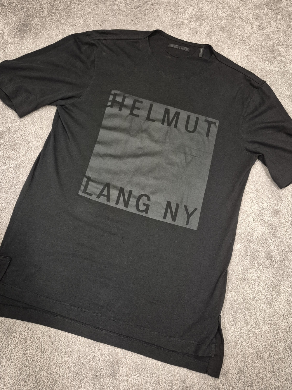 Helmut Lang Black Tonal Logo Short Sleeve Tee